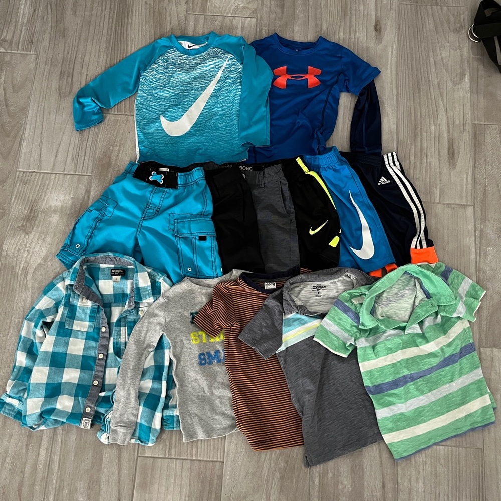 Nike, Underarmour, Raulph Lauren Polo etc. boys clothing “mystery” box. 22 items